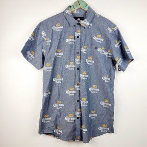 Corona Extra Button Up Denim SS Shirt Sz Med NWOT